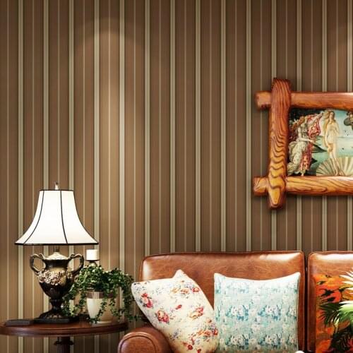 Beibehang Mebeibeh diterranea blue living room minimalist bedroom wallpaper non-woven wallpaper background retro brown vertical