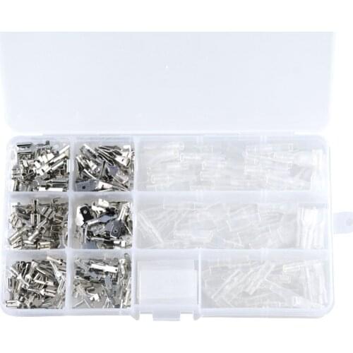 270PCS/BOX 2.8 4.8 6.3mm Crimp Terminals Insulated Male Female Wire Connector Electrical Wire Spade Connectors Assortment Kit