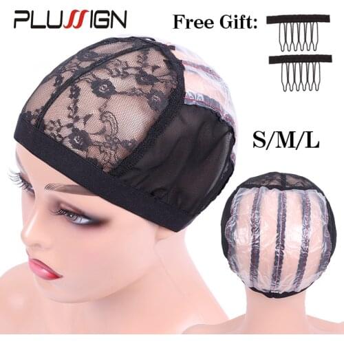 Plussign New Arrival Wig Caps For Making Wigs Lace Wig Cap With Band S/M/L Size Hair Net Wig Making Kit Thick Quality Hair Tools