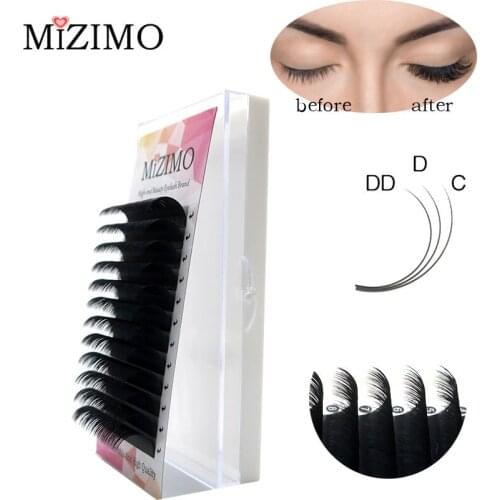 Free Shipping New 0.05-0.20 C / D / DD 12-20mm Extra Long Black Grafted Artificial Mink Hair Extension Eyelashes