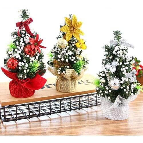 Merry Christmas Tree, 20cm Mini Christmas Tree Desk Table Xmas Tree Ornaments Xmas Gift for Home Party Wedding Decoration