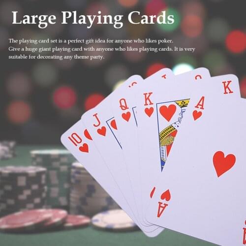 28*20cm Super Big Jumbo Playing Cards Full Deck Huge Standard Print Novelty Poker Index Playing Cards Fun Games Gift