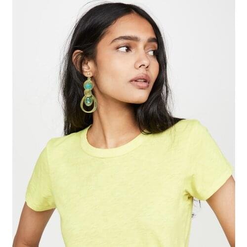 Dvacaman Fresh Green Spring Earrings for Women Handmade Woven Big Statement Earrings Lightweight Resin Drop Earrings Wholesale