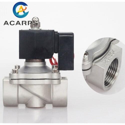1-1/4" Non Hot Normally Closed Stainless Steel Solenoid Valve 12vdc dc24v 220vac 110vac 24vac DN32