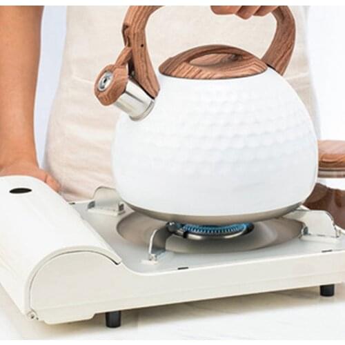 2.8L Stainless Steel Whistling Teapot Heat Resistant Handle Gas Induction Cooker Teapot