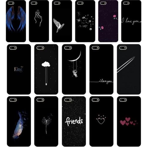 45AA Line Art Face Abstract Pattern Soft Silicone Tpu Cover phone Case for Huawei Honor 7A PRO 5.45 5.7 7C 7X Y5 2018