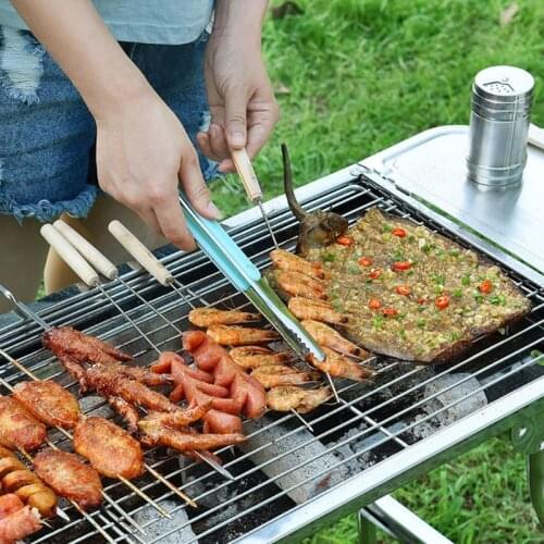 8pcs/set BBQ Tools Stainless Steel Barbecue Utensil Grilled Fork Clip Brush Gloves Outdoor Picnic Camping