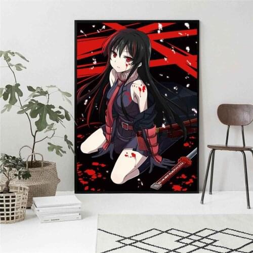 Akame Ga Kill Anime Girl Posters and Prints Wall art Decorative Picture Canvas Painting For Living Room Home Decor Unframed