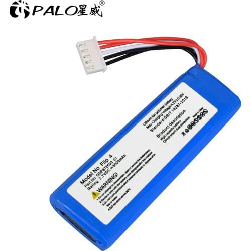 PALO 3.7V 3000mAh Battery GSP872693 01 Lithium ion Polymer Rechargeable Battery Pack for JBL Speaker Flip 4 Special Edition
