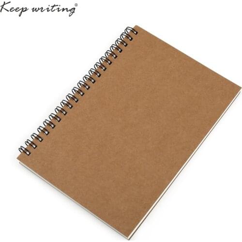 A5&A6 Spiral book coil Notebook Blank Paper Kraft or cream pages Journal Diary Note pad For School Supplies Stationery Store