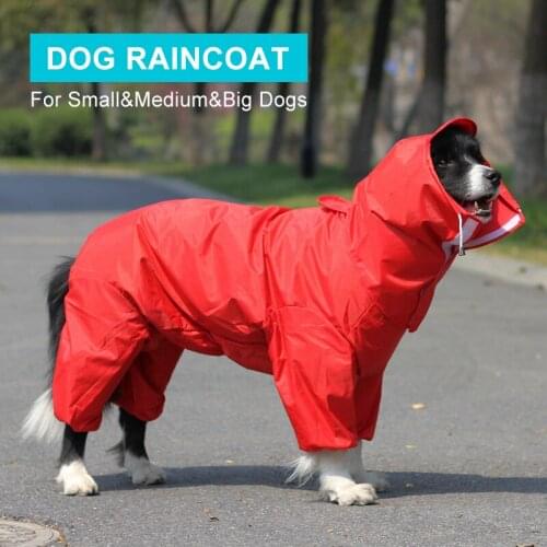 Big Dog Hoodies Raincoat Waterproof Windbreak All-inclusive Jumpsuit Pet Outdoor Clothes For Small Medium Big Dogs Pets Coats