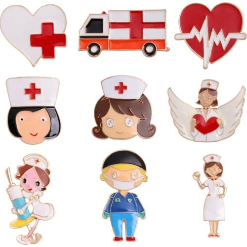 White Angel Nurse Brooch Pins Fashion Pins Accessories for Clothes Decoration Brooch Medical Cute Pins for Womens Brooch