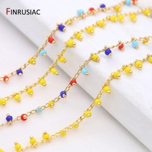Multi color 2.5mm Beads Chains For Jewelry Making,Trendy Chain Accessories DIY Handmade Earrings Necklaces