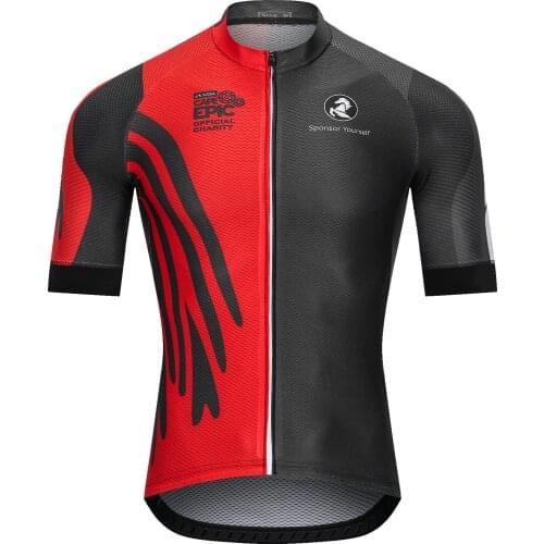 Black And Red Color Cycling Jersey Men Short Sleeve Black Cycling Wear