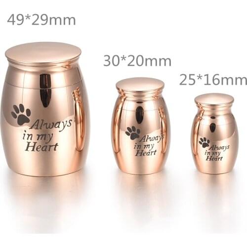 CL015 'Always In My Heart' Engravable Funeral Urn Pet/Human Ashes Urn Cremation Jewelry Memorial Ash Keepsake Container