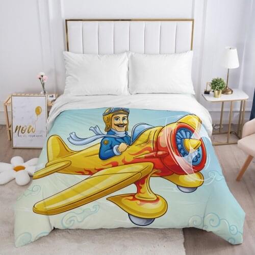 Cartoon Childrens Duvet cover Quilt/Blanket/Comfortable Case Bedding for kids baby girls 140x200 Single for Home Car aircraft