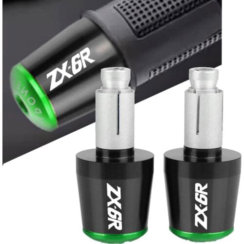 FOR KAWASAKI ZX6R ZX 6R 2000-2020 Motorcycle 7/8'' 22MM CNC Handlebar End Moto Grip Ends Plus Handle Bar Grips Ends Tips Caps