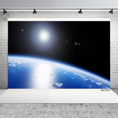 Planet Ocean Clouds Space Photo Backdrops Computer Printed Background Photography Props for Children Baby Portrait Photocall