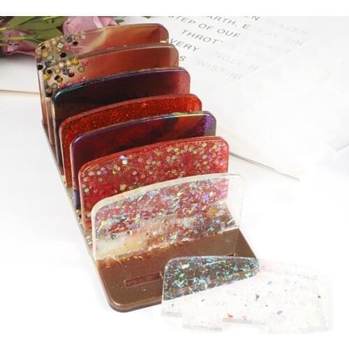Crystal Epoxy Resin Mold Cosmetic Eyeshadow Tray Storage Rack Silicone Mould A0NF