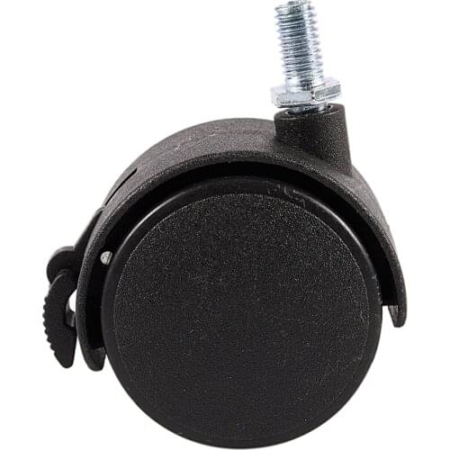 Furniture Swivel Locking Caster 8mm Screw Stem 2-inch Dia Wheel Black