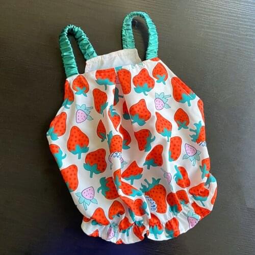 Cute strawberry Dog Dress Skirt Summer Poodle Schnauzer Pug French Bulldog Clothing Welsh Corgi Clothes Dresses Pet Costume