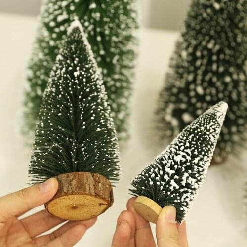 Mini Christmas Tree Pine Needles DIY Christmas Decorations For Home Table Navidad Xmas Ornaments New Year Decor Kids Gift