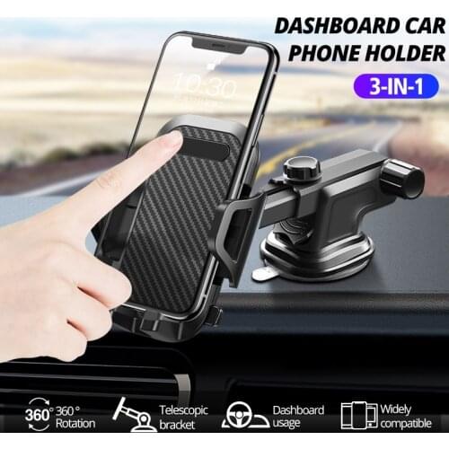 Multifunction Car Phone Holder Mobile Phone Stand Cellular Support Bracket Car Suction Cup Mobile Holder Telescopic Arm Bracket