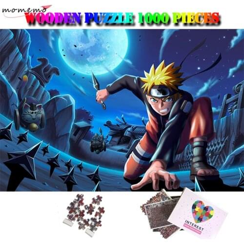 MOMEMO NARUTO 1000 Pieces Wooden Jigsaw Puzzle Cartoon Anime Puzzle Games for Adult Wooden Assembling Puzzles Toy Kids Nice Gift