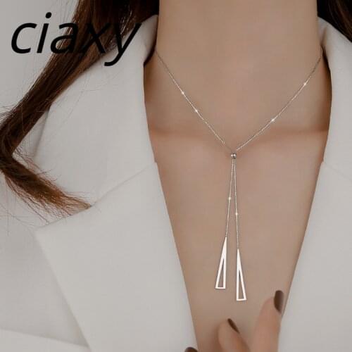 CIAXY 925 Sterling Silver Water Drop Necklace for Women Adjustable Clavicle Chain Necklace Dainty Gifts Vintage Party Jewelry