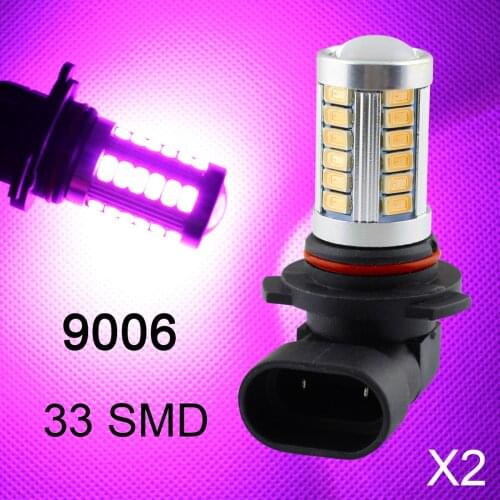 For Vehicle Car Fog Light DRL Lamp Lens Bulbs Accessories LED 9006 9012 HB4 9006HP 9006XS Pink Purple Style Parts 2pcs