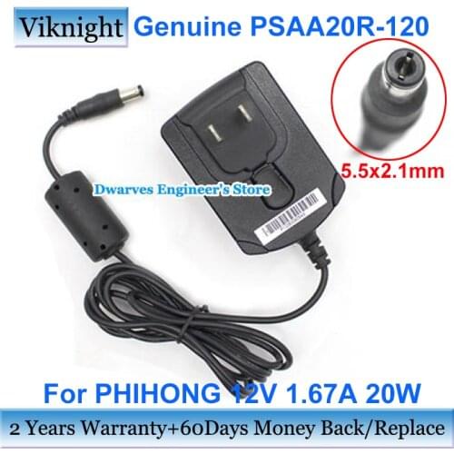 US Plug PSAA20R-120 Genuine Power Supply AC Adapter 12V 1.67A 20W For PHIHONG Laptop Charger 5.5x2.1mm
