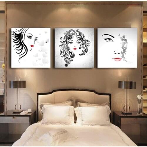 Unframed modern romantic home decoration combinative fashion women picture living room wall paintings wholesale drop shipping