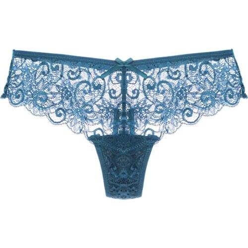 Amazing Sexy Lace Panties Underwear Lady T-back Transparent Thong Women Lingerie Floral Underpants G-string Knickers