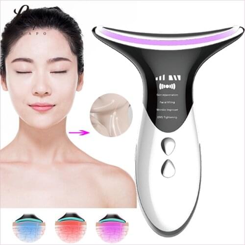 3-color LED Photon Therapy Neck Face Lifting Neck Beauty Treatment Neck Removal Double Tightening and Wrinkle Skin Care Tool