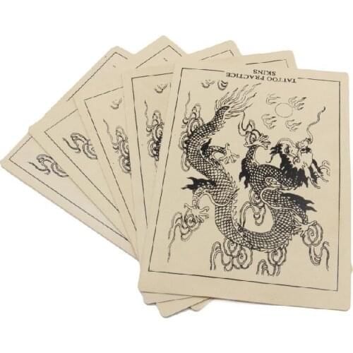 5pcs Tattoo Practice Skin Sheet 15*20 Dragon pattern Design Practice Skin For Tattoo Beginners Body Art tattoo Free Shipping