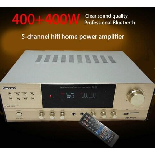 200V 400W 5-channel Home Power Amplifier, Karaoke Power Amplifier Digital High-power Card Remote Control Power Amplifier
