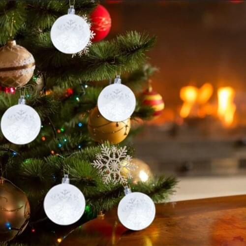 6PCS Christmas Tree Ornaments Hanging Christmas Ball DIY Clear Matte Snowflake Ball Ornament Christmas Tree Ball
