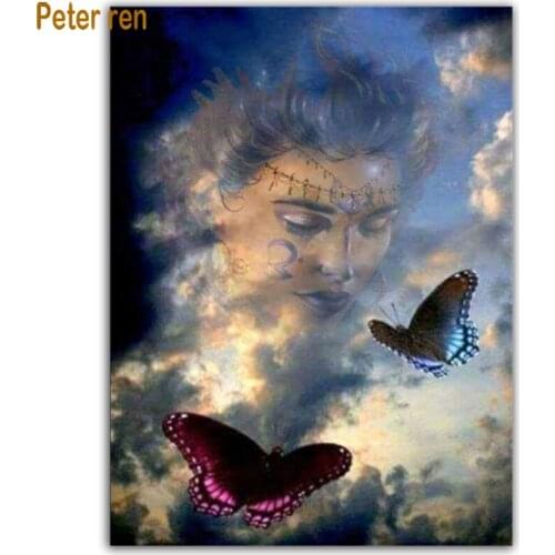 Diamond painting cross stitch Home Decor Square\Round diamond mosaic Full Diamond embroidery "Beautiful black cloud butterfly"