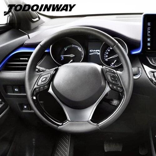 Car Styling Interior Silver Sticker Steering Wheel Frame ABS Plastic Trim Cover For Toyota C-HR CHR C HR Sport Style