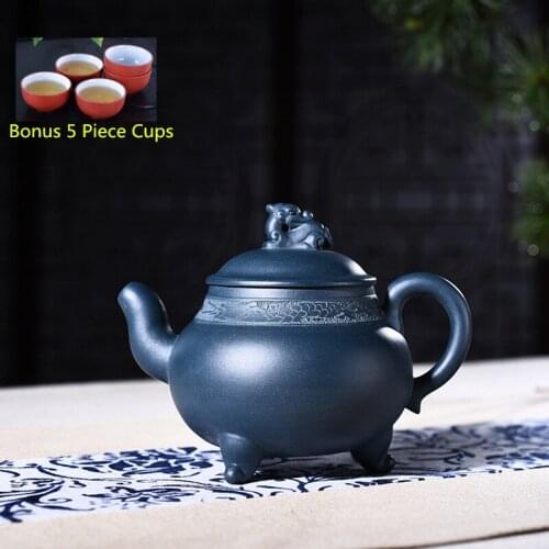 330ml Yixing Zisha Genuine All Handmade Green Clay Dragon Tripod Teapot Kung Fu Tea Pot Free Shipping