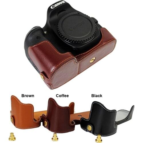 Real Genuine Leather case camera bag For Canon 5D3 5D4 5DSR 5D Mark III 5DIV 5DIII portable shell With Battery Opening
