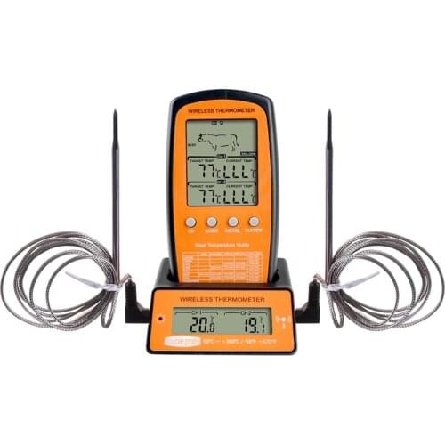 Digital BBQ Dual Probe Thermometer Wireless Kitchen Oven Food Cooking Grill Smoker Meat Thermometer Meter Gauge Tool Highquality
