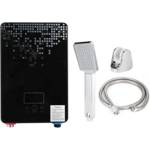 Bathroom Accessory 6500W 220V Instant Heating Electric Water Heater Digital Display with Shower Head Kit Black Water Heater