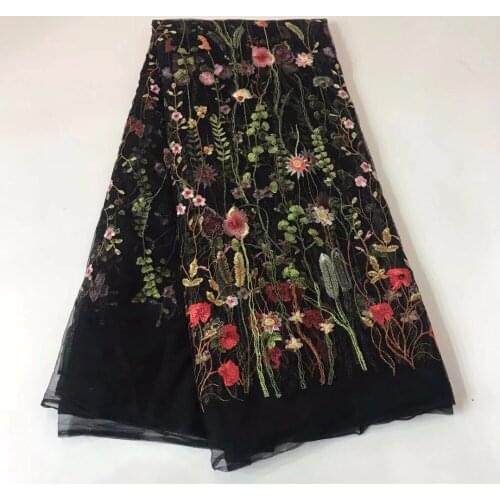 British rural style french lace fabric fresh african tulle laces fabrics 2017 fashionable Nigerian lace fabrics black