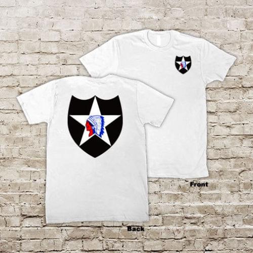 US Army 2nd Infantry Division Emblem Printed T-Shirt. Cotton O-Neck Short Sleeved Long Sleeves Mens T Shirt New S-3XL