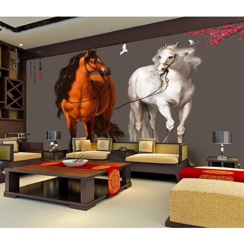 HD 3d horse to success horse porch oil painting background bedroom living room decoration wall decoration mural