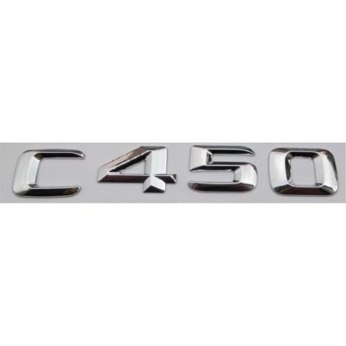 Chrome Shiny Silver ABS Car Trunk Rear Number Letters Words Badge Emblem Decal Sticker for Mercedes-Benz C450 AMG