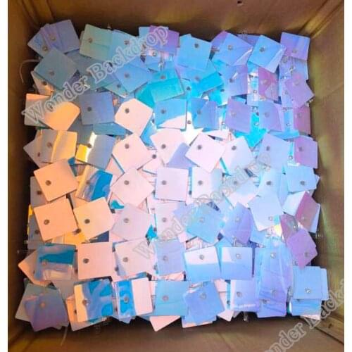 Custoized 8ft clear back with clip large panel each in 35x35cm 1.14ft with 64 large sequins for shimmer wall