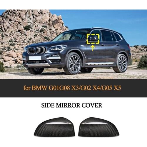 Dry Carbon Car Rearview Mirror Covers Caps for BMW X3 G01 X4 G02 X5 G05 X6 G06 X7 G07 2018 - 2020 Add On Side Mirror Caps Covers