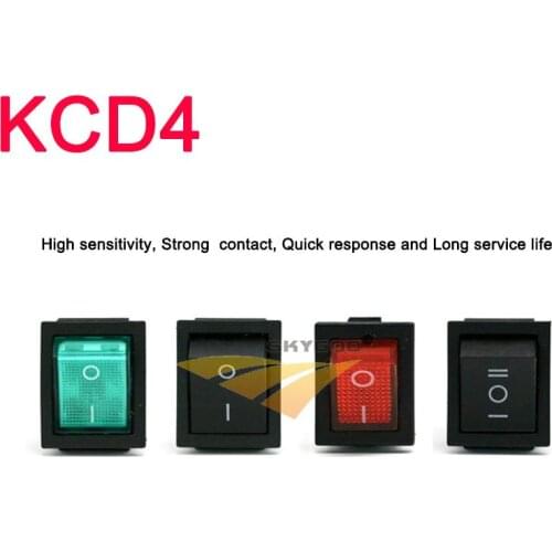 KCD4 Rocker Switch ON-OFF/ON 2/3 Position 4PIN / 6PIN Electrical equipment With Light Power Switch Switch 16A 250V/20A 125VAC